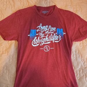 Jekyllhyde Red Long Live The Weightlifter T-Shirt Unisex Small